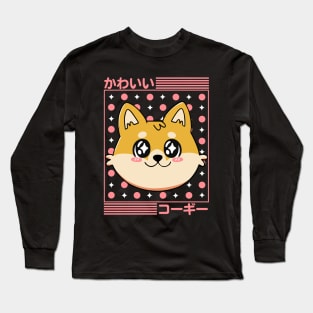 Kawaii Corgi Dog Head Long Sleeve T-Shirt